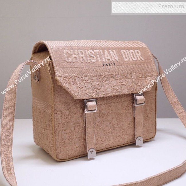 Dior Diorcamp Oblique Embroidered Canvas Messenger Bag Pink 2019 (BINF-9120515)