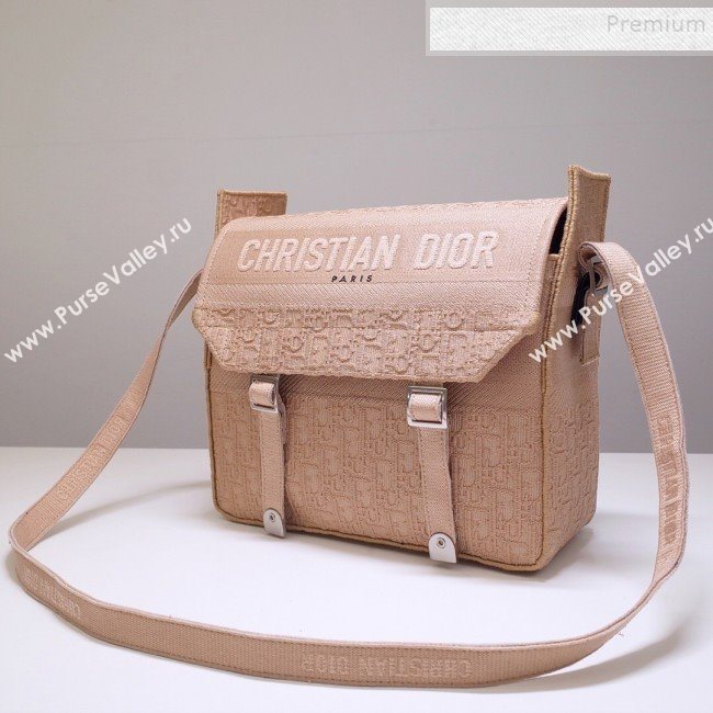 Dior Diorcamp Oblique Embroidered Canvas Messenger Bag Pink 2019 (BINF-9120515)