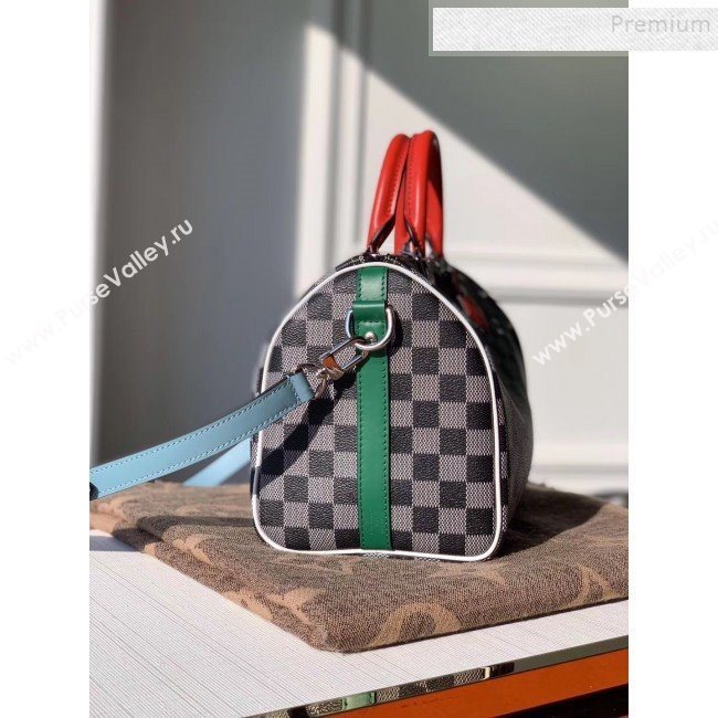 Louis Vuitton Speedy Bandouliere 25 Damier Canvas Top Handle Bag N40236 Black/White 2019 (KD-9120216)