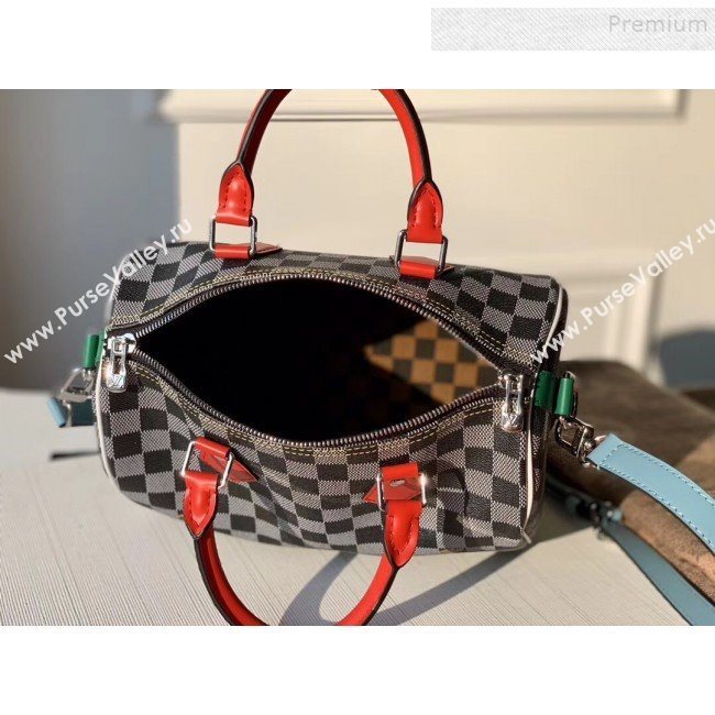 Louis Vuitton Speedy Bandouliere 25 Damier Canvas Top Handle Bag N40236 Black/White 2019 (KD-9120216)