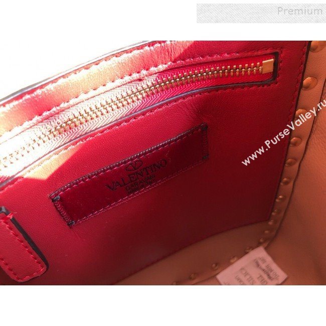 Valentino Rockstud Spike Lambskin Small Vertical Bag 0124 Nude 2019   (JD-9120236)