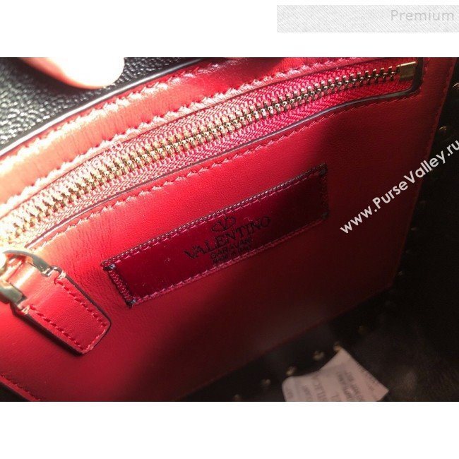 Valentino Rockstud Spike Lambskin Small Vertical Bag 0124 Black/Gold 2019   (JD-9120235)