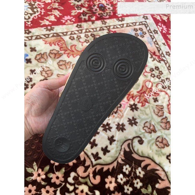 Gucci GG Marmont Leather Flat Slide Sandals Nude 2019 (HANB-9120308)