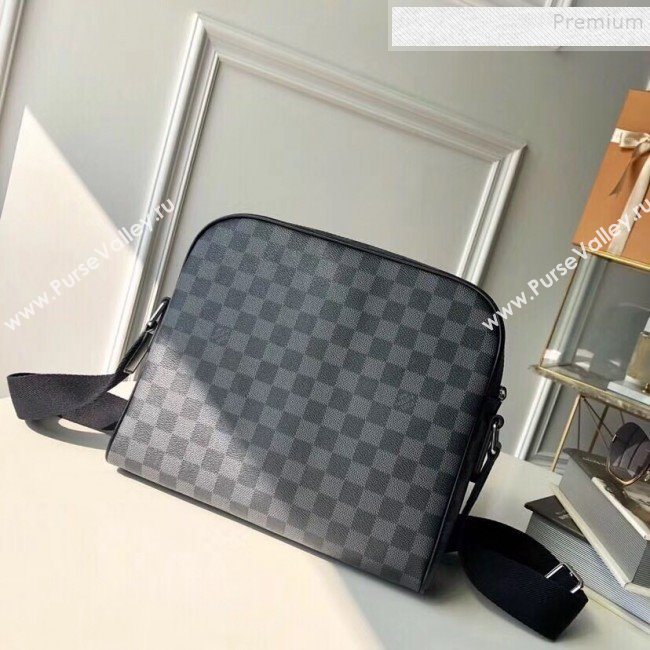 Louis Vuitton Mens Dayton Reporter MM Shoulder Bag Damier Graphite Canvas N41409 2019 (KIKI-9121009)