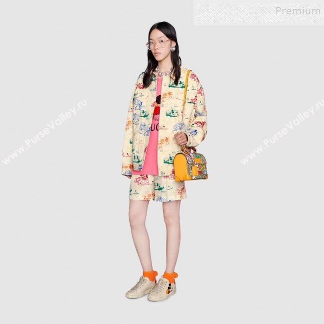 Gucci Padlock GG Flora Small Bamboo Shoulder Bag ‎603221 Yellow 2019 (DLH-9121014)