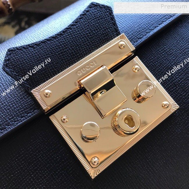 Gucci Padlock Leather Small Bamboo Shoulder Bag ‎603221 Black 2019 (DLH-9121013)