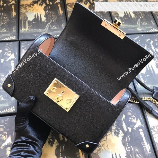 Gucci Padlock Leather Small Bamboo Shoulder Bag ‎603221 Black 2019 (DLH-9121013)