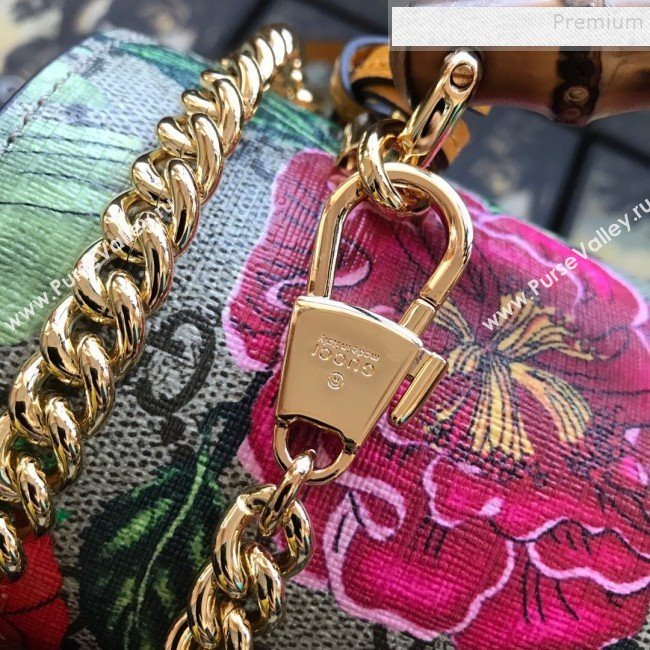Gucci Padlock GG Flora Small Bamboo Shoulder Bag ‎603221 Yellow 2019 (DLH-9121014)