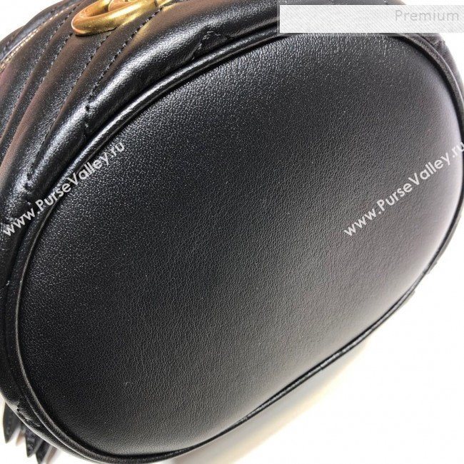 Gucci GG Marmont Mini Round Backpack 598594 Black 2019 (DLH-9121018)