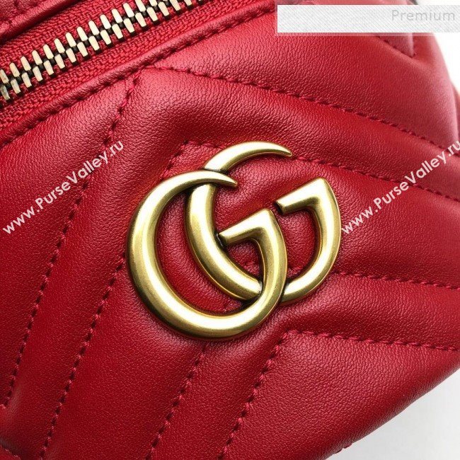 Gucci GG Marmont Mini Round Backpack 598594 Red 2019 (DLH-9121019)