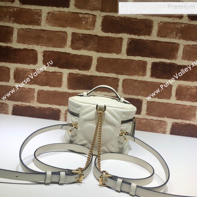 Gucci GG Marmont Mini Round Backpack 598594 White 2019 (DLH-9121021)
