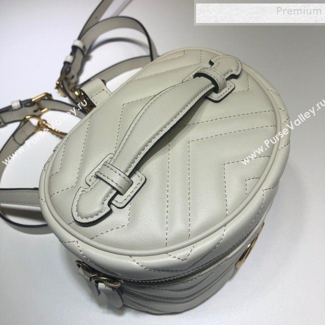 Gucci GG Marmont Mini Round Backpack 598594 White 2019 (DLH-9121021)