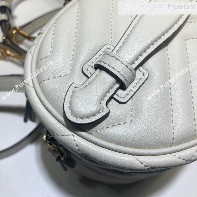 Gucci GG Marmont Mini Round Backpack 598594 White 2019 (DLH-9121021)