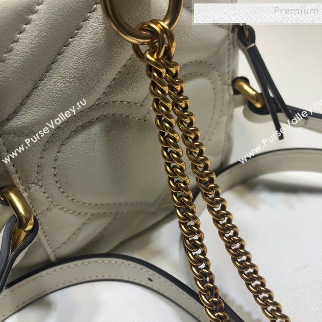 Gucci GG Marmont Mini Round Backpack 598594 White 2019 (DLH-9121021)