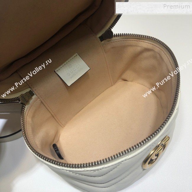 Gucci GG Marmont Mini Round Backpack 598594 White 2019 (DLH-9121021)