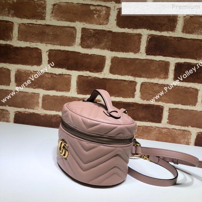 Gucci GG Marmont Mini Round Backpack 598594 Pink 2019 (DLH-9121020)