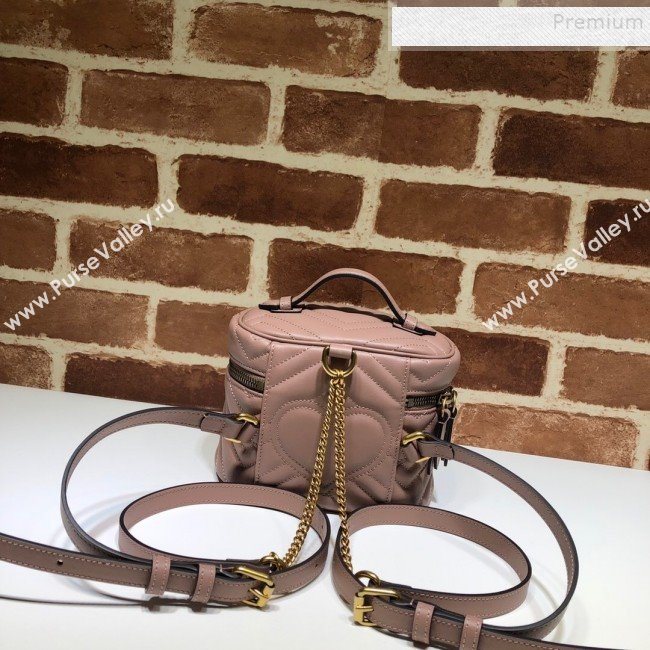 Gucci GG Marmont Mini Round Backpack 598594 Pink 2019 (DLH-9121020)
