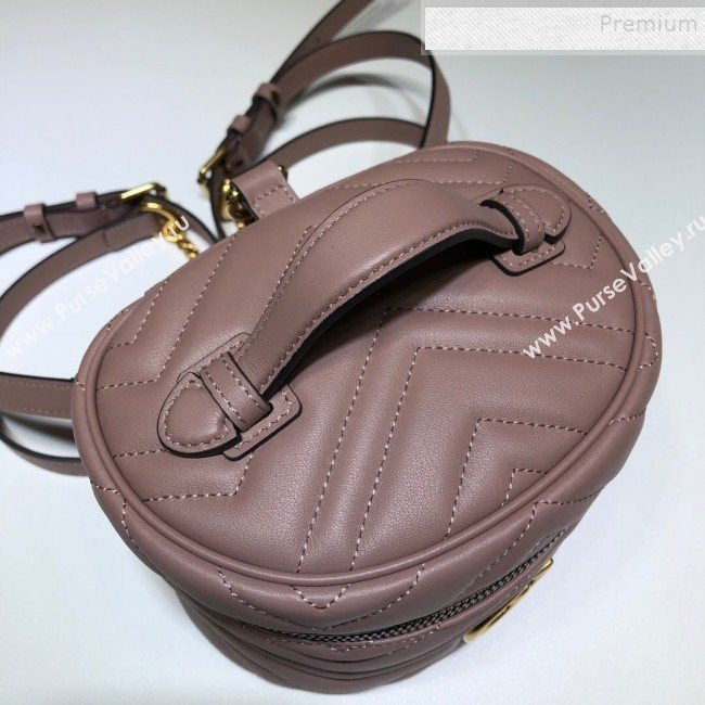 Gucci GG Marmont Mini Round Backpack 598594 Pink 2019 (DLH-9121020)