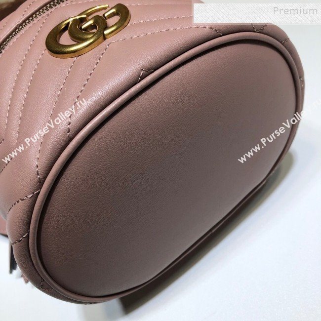 Gucci GG Marmont Mini Round Backpack 598594 Pink 2019 (DLH-9121020)