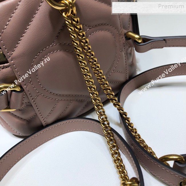 Gucci GG Marmont Mini Round Backpack 598594 Pink 2019 (DLH-9121020)