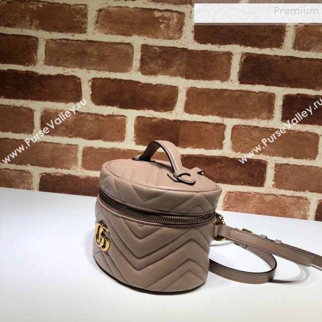 Gucci GG Marmont Mini Round Backpack 598594 Nude 2019 (DLH-9121022)