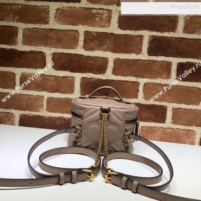 Gucci GG Marmont Mini Round Backpack 598594 Nude 2019 (DLH-9121022)