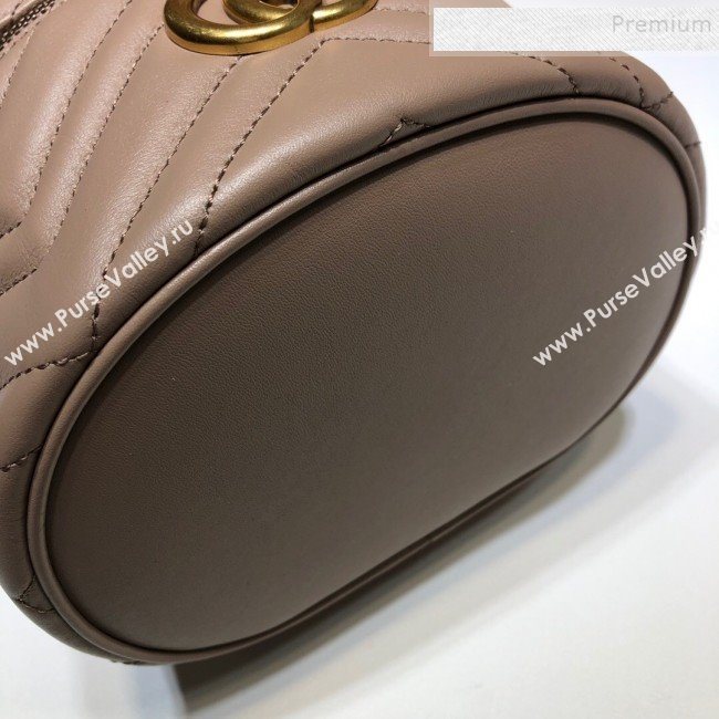 Gucci GG Marmont Mini Round Backpack 598594 Nude 2019 (DLH-9121022)