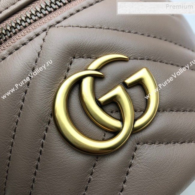 Gucci GG Marmont Mini Round Backpack 598594 Nude 2019 (DLH-9121022)