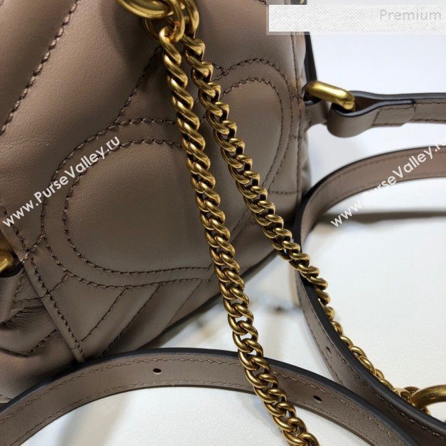 Gucci GG Marmont Mini Round Backpack 598594 Nude 2019 (DLH-9121022)
