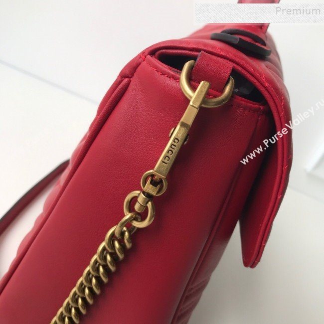 Gucci GG Marmont Medium Top Handle Bag 498109 Red 2019 (DLH-9121029)