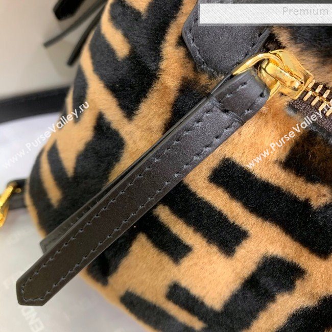 Fendi Shearling Lambskin FF Backpack Brown/Black 2019 (AFEI-9121055)