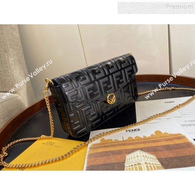Fendi FF Wallet on Chian WOC with Pouches/Mini Bag Black 2019 (AFEI-9121057)