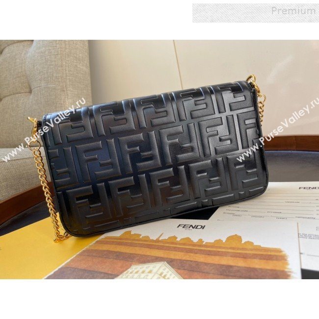 Fendi FF Wallet on Chian WOC with Pouches/Mini Bag Black 2019 (AFEI-9121057)