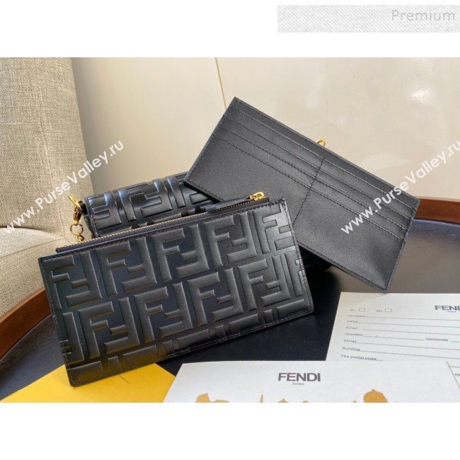 Fendi FF Wallet on Chian WOC with Pouches/Mini Bag Black 2019 (AFEI-9121057)