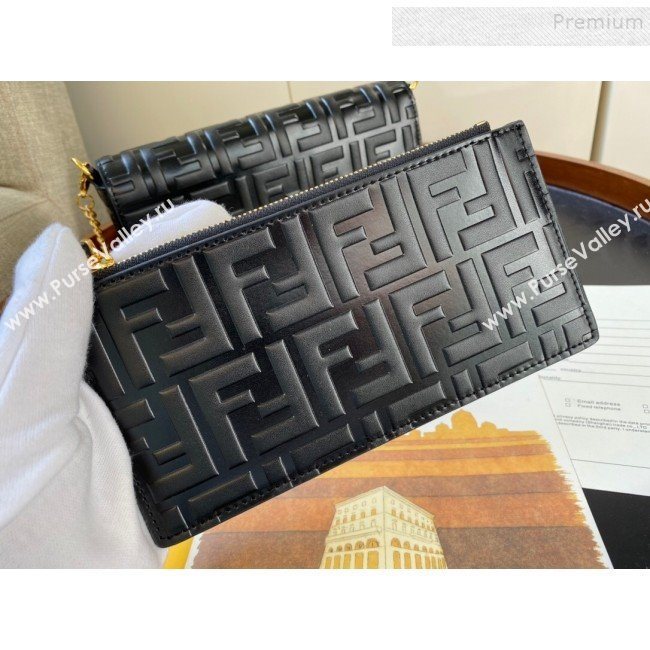 Fendi FF Wallet on Chian WOC with Pouches/Mini Bag Black 2019 (AFEI-9121057)