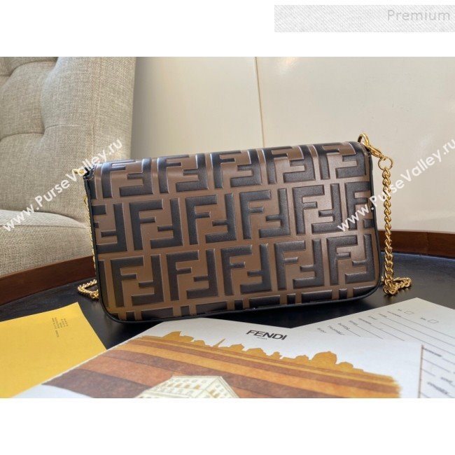 Fendi FF Wallet on Chian WOC with Pouches/Mini Bag Brown 2019 (AFEI-9121054)