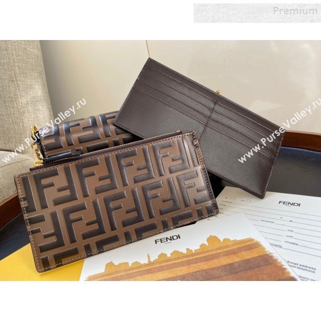 Fendi FF Wallet on Chian WOC with Pouches/Mini Bag Brown 2019 (AFEI-9121054)