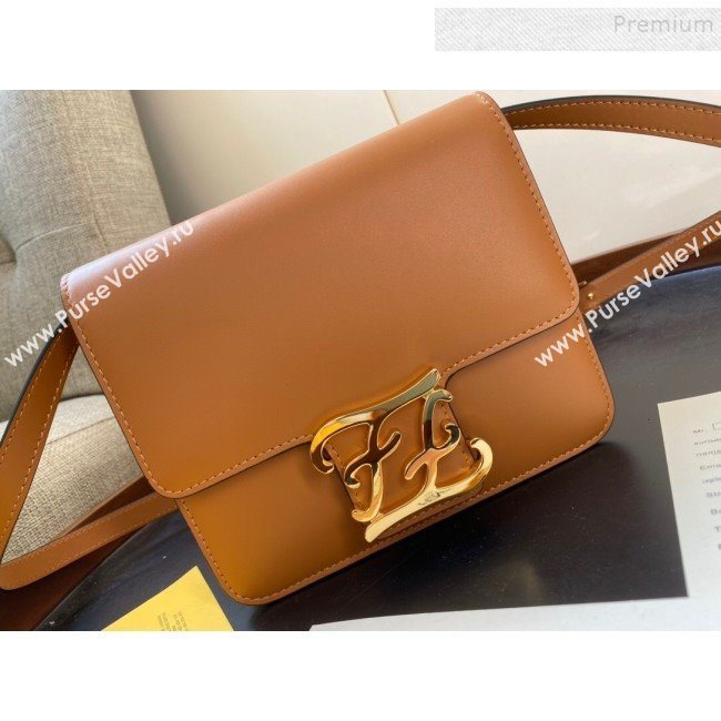 Fendi Karligraphy Calfskin FF Clasp Flap Bag Brown 2019 (AFEI-9121060)