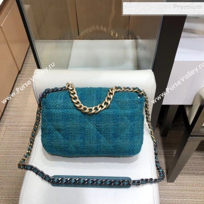 Chanel 19 Tweed Small Flap Bag AS1160 Dark Blue 2019 (SMJD-9120901)