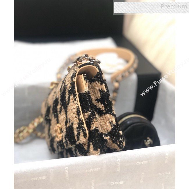 Chanel 19 Houndstooth Tweed Flap Bag and Coin Purse Black/Beige 2019 (YD-9120906)