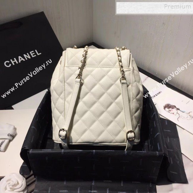 Chanel Grained Calfskin Backpack AS1371 White 2020 (KAIS-9120912)