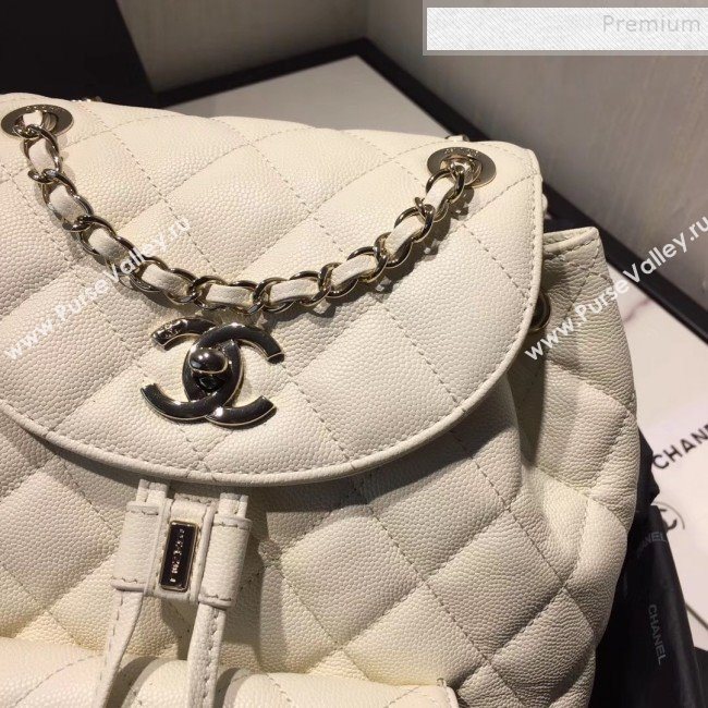 Chanel Grained Calfskin Backpack AS1371 White 2020 (KAIS-9120912)