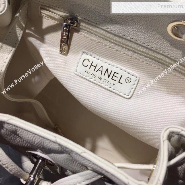 Chanel Grained Calfskin Backpack AS1371 White 2020 (KAIS-9120912)