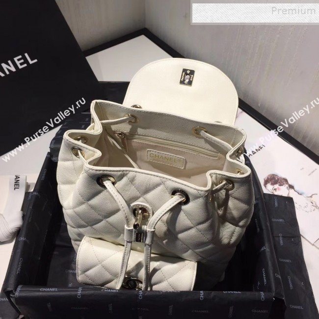 Chanel Grained Calfskin Backpack AS1371 White 2020 (KAIS-9120912)