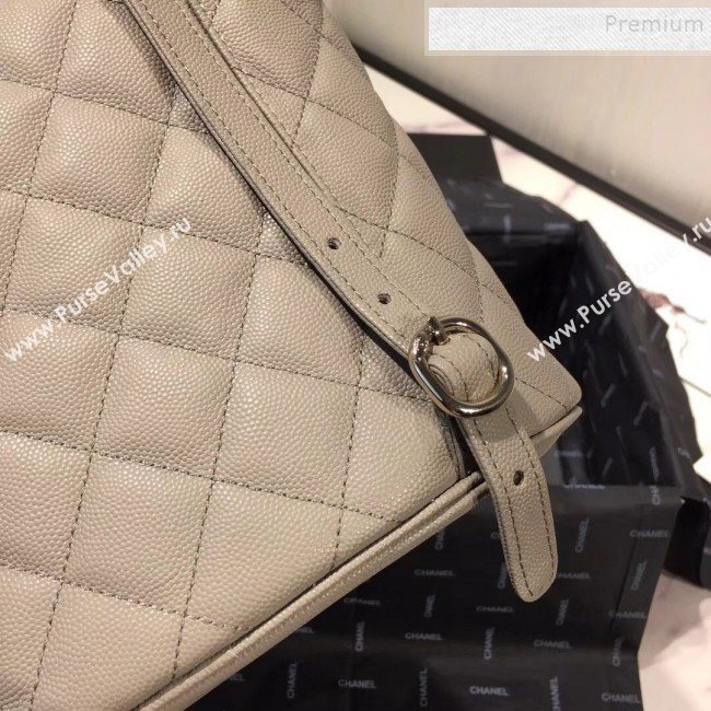 Chanel Grained Calfskin Backpack AS1371 Gray 2020 (KAIS-9120913)