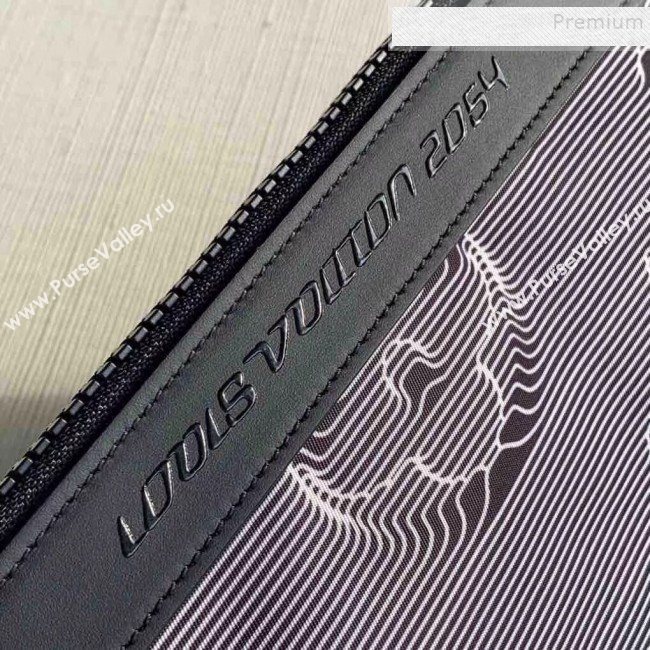 Louis Vuitton Mens Monogram Reversible Pouch M68777 Grey/Black/Rainbow 2019 (KIKI-9121001)