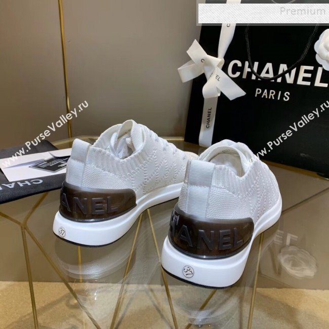 Chanel Quilted Knit Fabric Sneakers G35549 White 2020 (MD-9121222)
