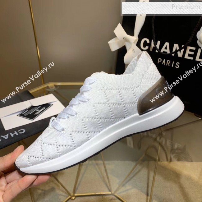 Chanel Quilted Knit Fabric Sneakers G35549 White 2020 (MD-9121222)