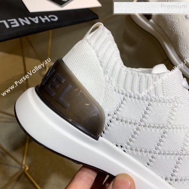 Chanel Quilted Knit Fabric Sneakers G35549 White 2020 (MD-9121222)