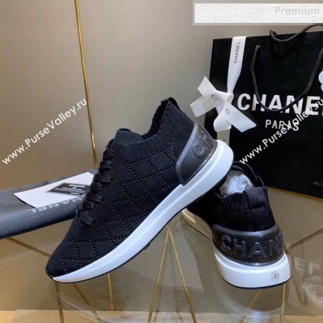 Chanel Quilted Knit Fabric Sneakers G35549 Black 2020 (MD-9121223)